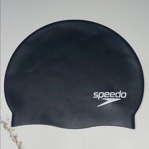 Speedo Adult Elastomeric Silicone Swim Cap in Black